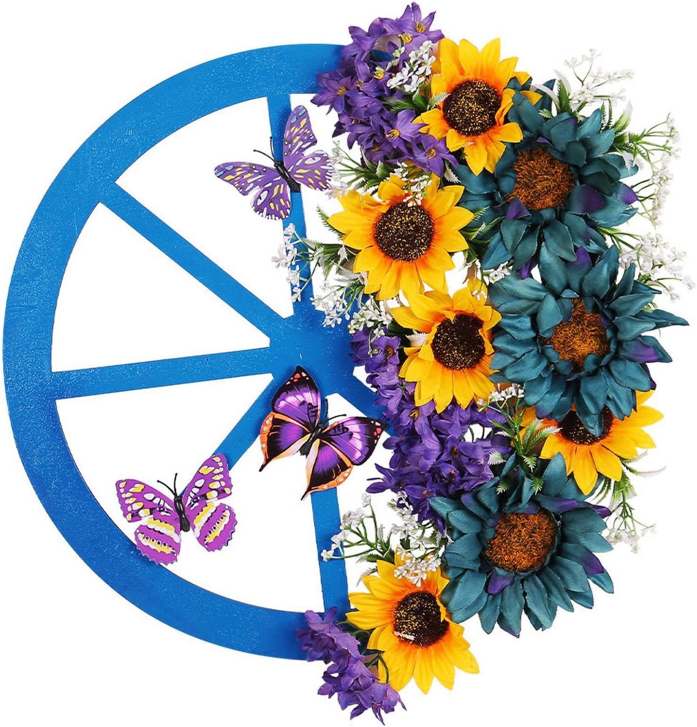 Amazon.co.jp アドベント リース 40cm ひまわりのクリスマス アドベント リース 春のリース 信頼できるブルーリース 花の