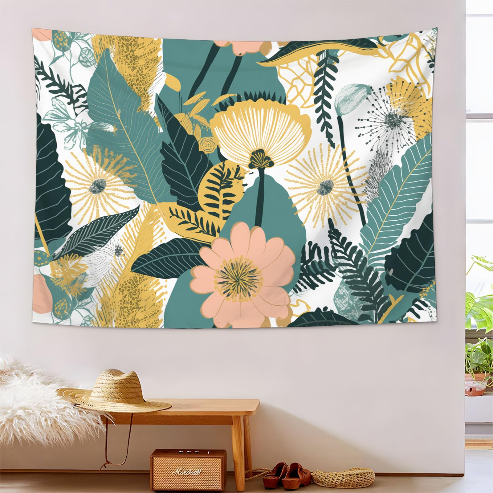 Tapiz de jungla botánica de 150x230cm: transforma una pared aburrida en un bosque 8