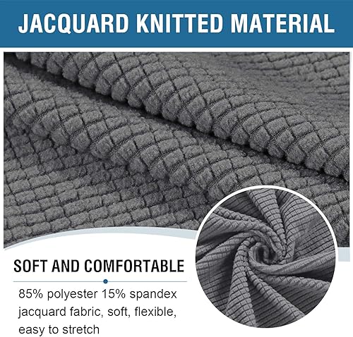 Vista 285 de H.VERSAILTEX Funda otomana elástica, funda otomana redonda, cubierta de almacenamiento otomana, funda protectora de muebles para reposapiés, ajuste