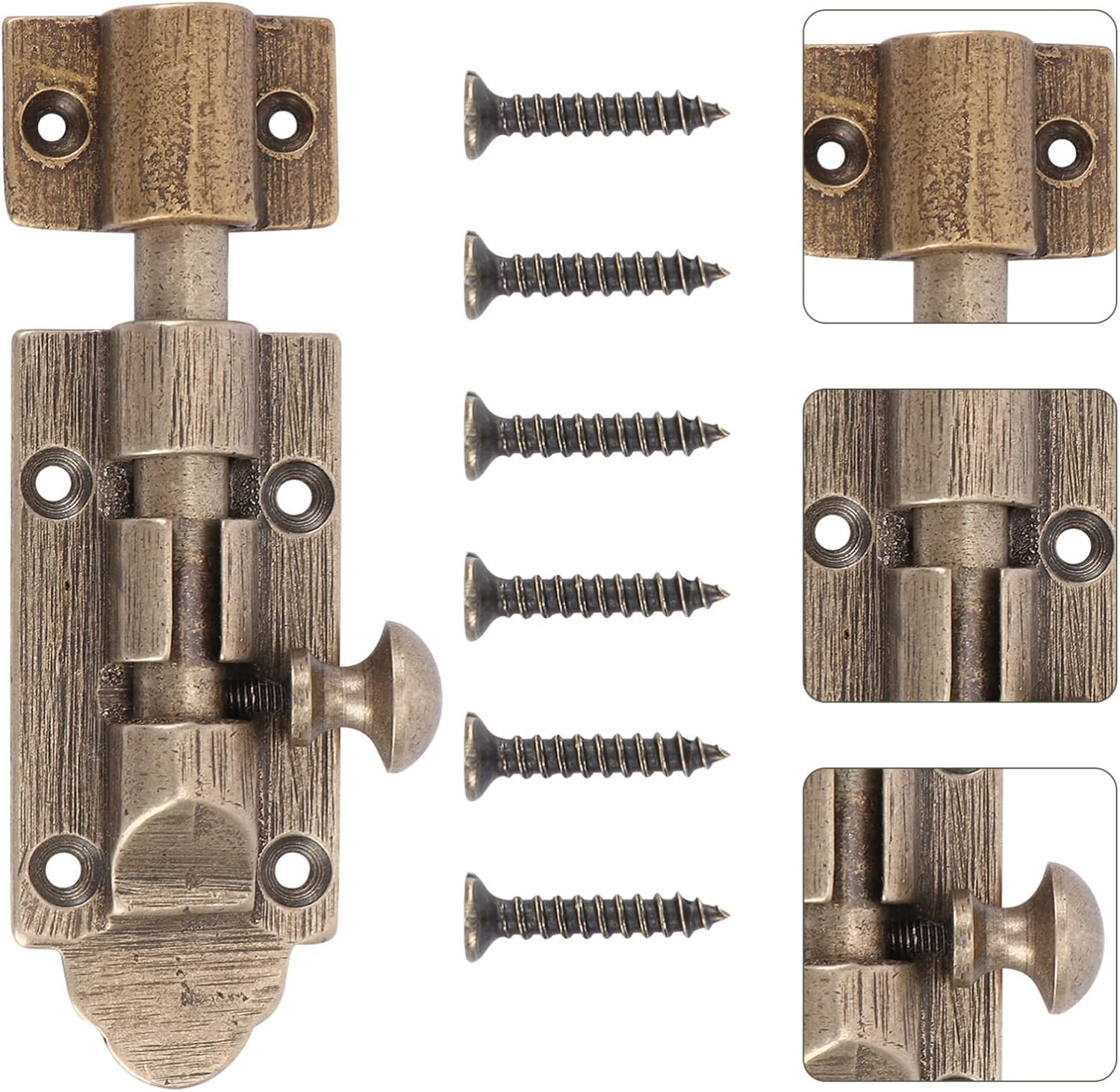 Combination Padlocks ，Safe Padlock, Locker Lock Slide Bolt Door Lock Hasp,Gate Bolt,Door Locks Slide Bolt Gate Latch Lock Safety Door Lock with Padlock Hole Heavy Duty Wood Door Window Bolt Lock(M Br