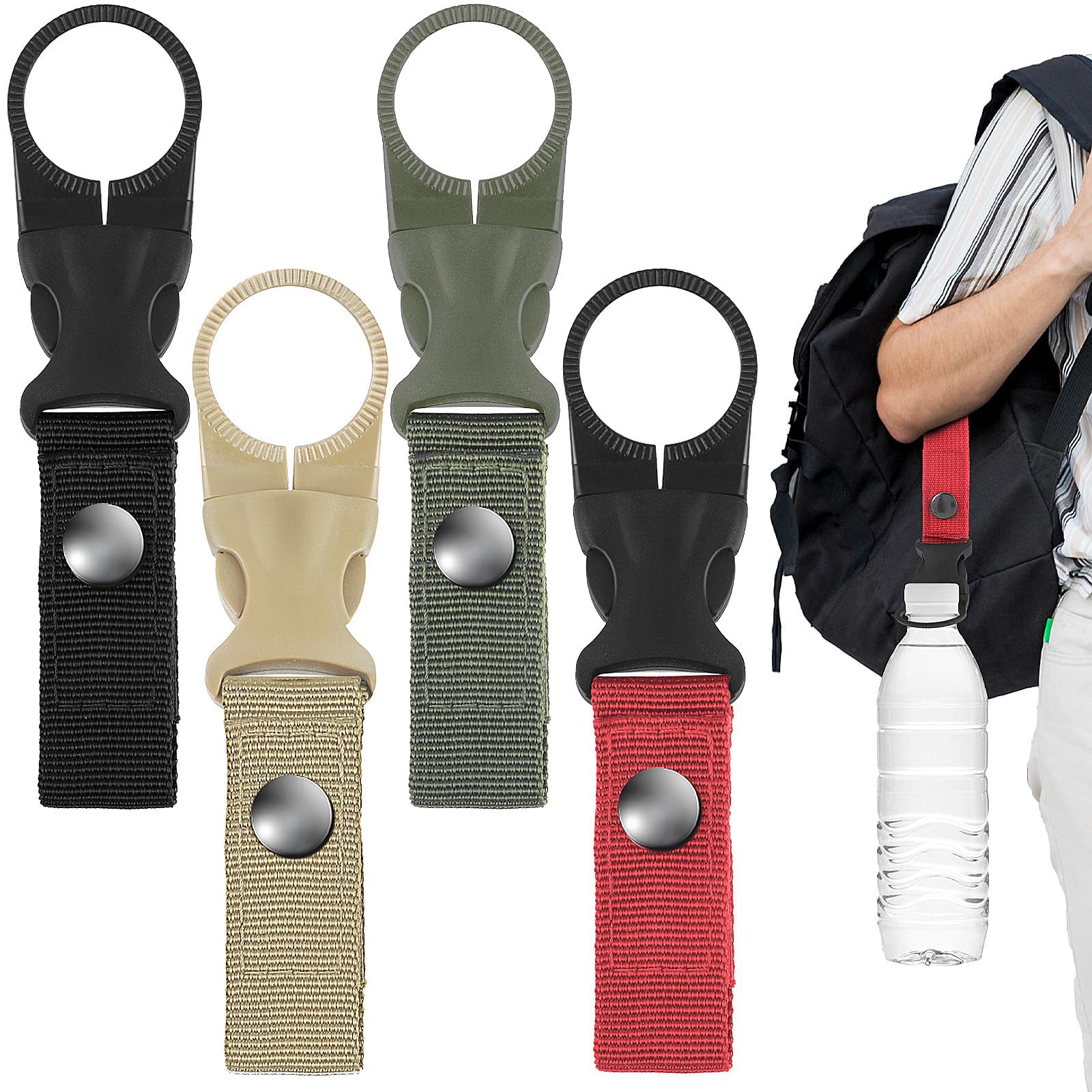 4Pcs Outdoor Hanging Buckle, Water Bottle Buckle, Lanyard Webbing Buckles, Water Bottle Holder with Carabiner Clip, Portable, Used for Travel, Camping, Hiking, and Outdoor Activities-image-48