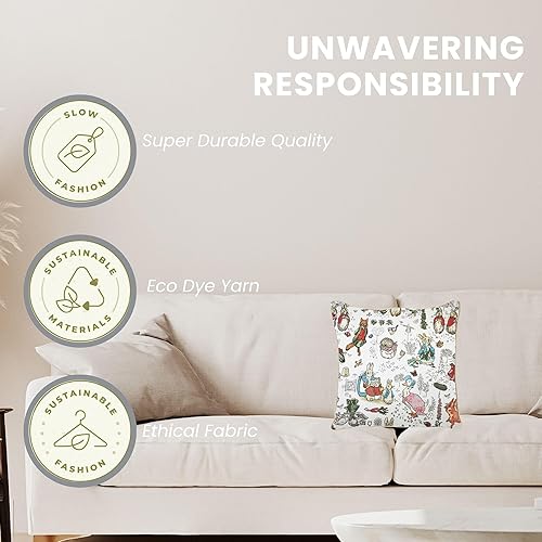 Miniatura 4 de Signare Tapiz Peter Rabbit - Funda de cojín cuadrada de doble cara (CCOV-BP-Peter)