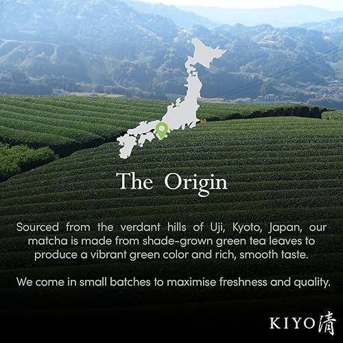 Miniatura 6 de Kiyo Matcha Uji Matcha ceremonial de grado clásico  Polvo de té verde matcha puro japonés de primera cosecha de grado ceremonial de Uji, Japón (3.5