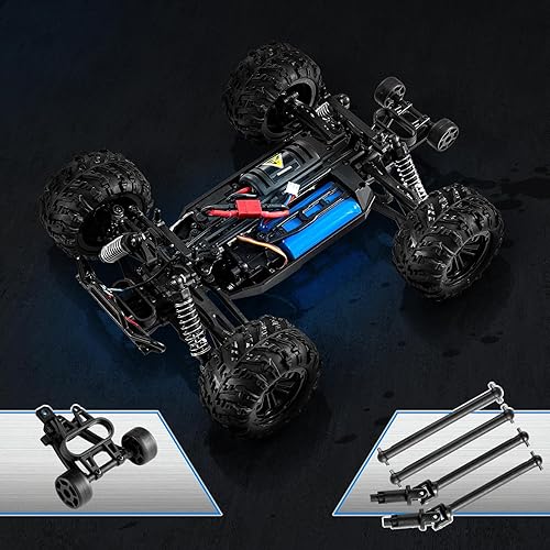 Miniatura 3 de ARTISHION Camión RC rápido 116 con carcasa de aleación 4WD, suspensión independiente de 4 ruedas, 2.4 GHz, máximo 22 mph, 2 x 20+ minutos, 2