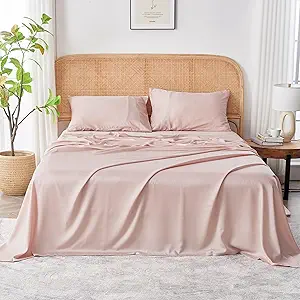 Sijo AiryWeight Tencel Sheet Set, 100% Lyocell Derived from Eucalyptus, Buttery Soft, Architectural Digest 2022 Best Cooling Sheets Winner, 1 Top Sheet Only (Blush, Twin/Twin XL)