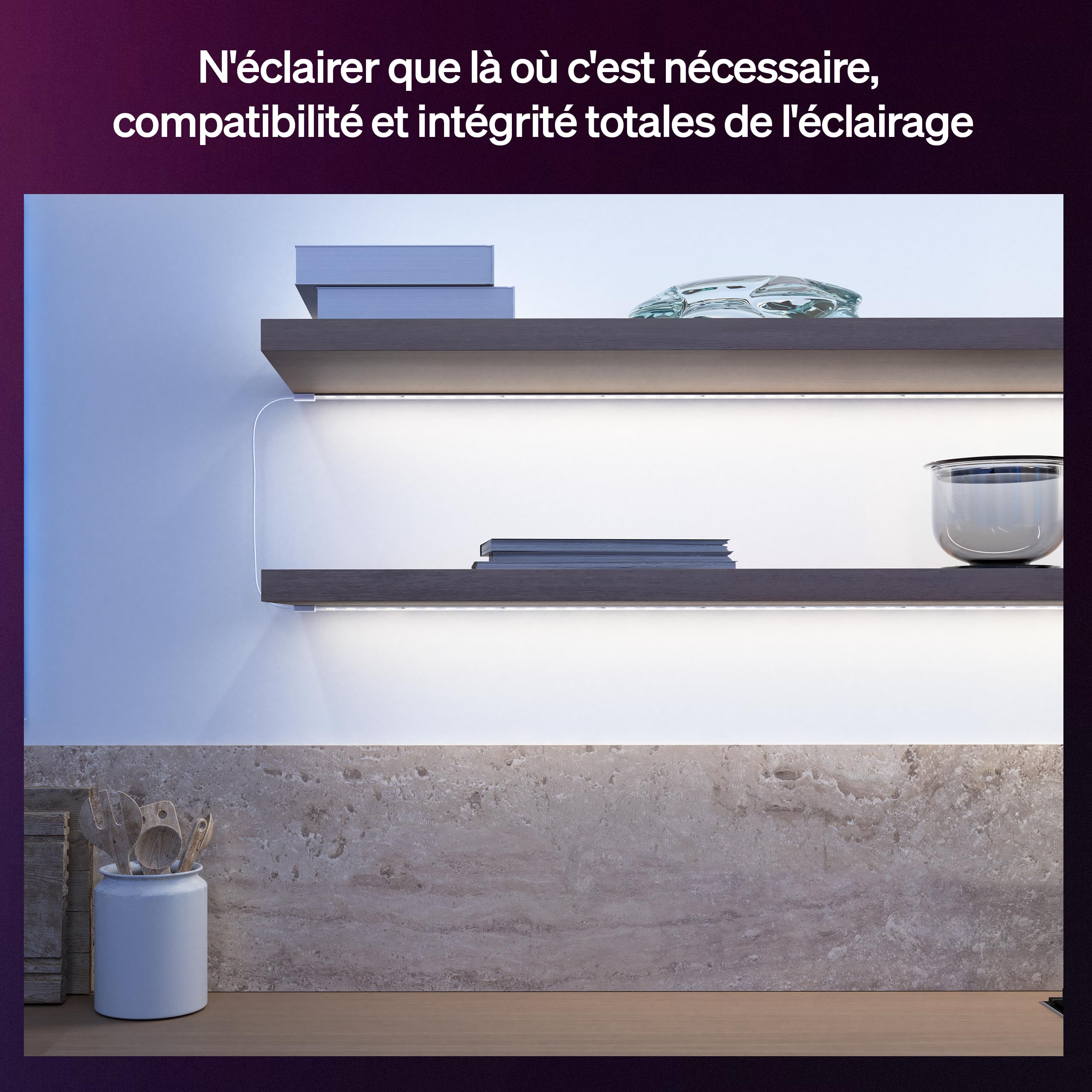 Hue Flux Connecteur flexible pour Ruban LED 50 cm, Accessoires, Eclairage intérieur flexible, Transition lumineuse parfaite, Installation précis et sûre, Simple à utiliser, lot de 4