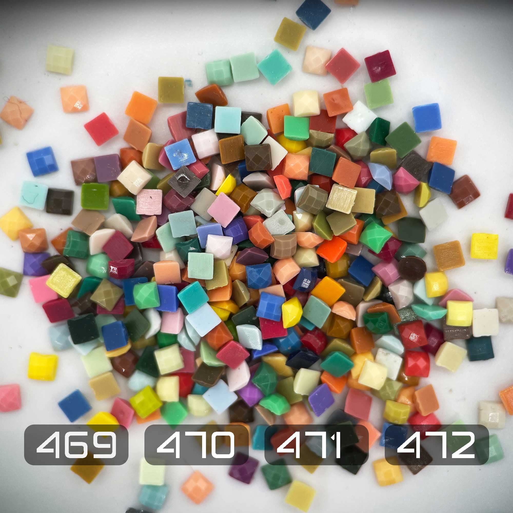 Diamonds Painting Accessories,Replacement for Missing Square Drills 469 470 471 472,Rhinestone Resin Diamond Drill,4 Colors Beads Gems Stones,3500pcs per Color