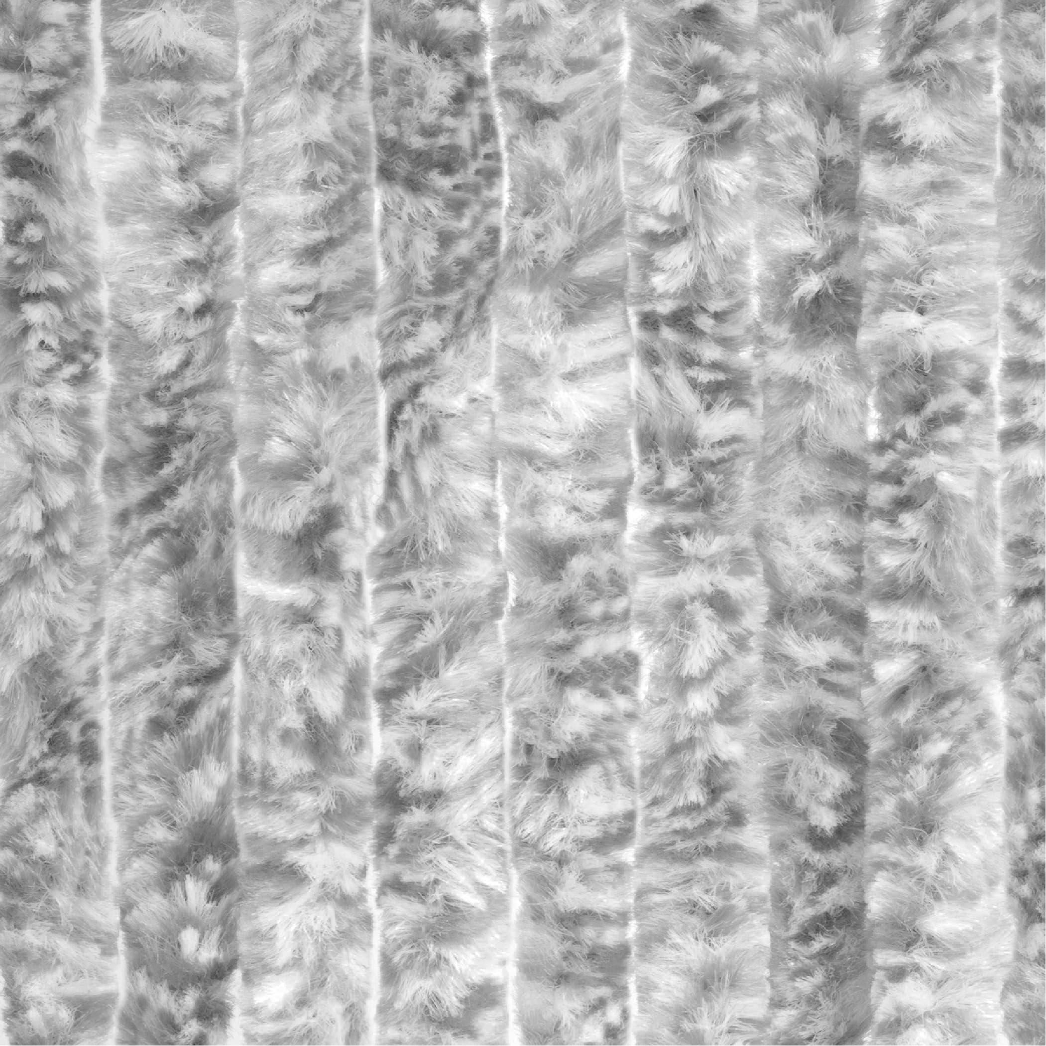 Moritz Rideau en chenille - 100 x 230 cm - Gris et blanc - Rideau de porte - Moustiquaire pour camping et caravane