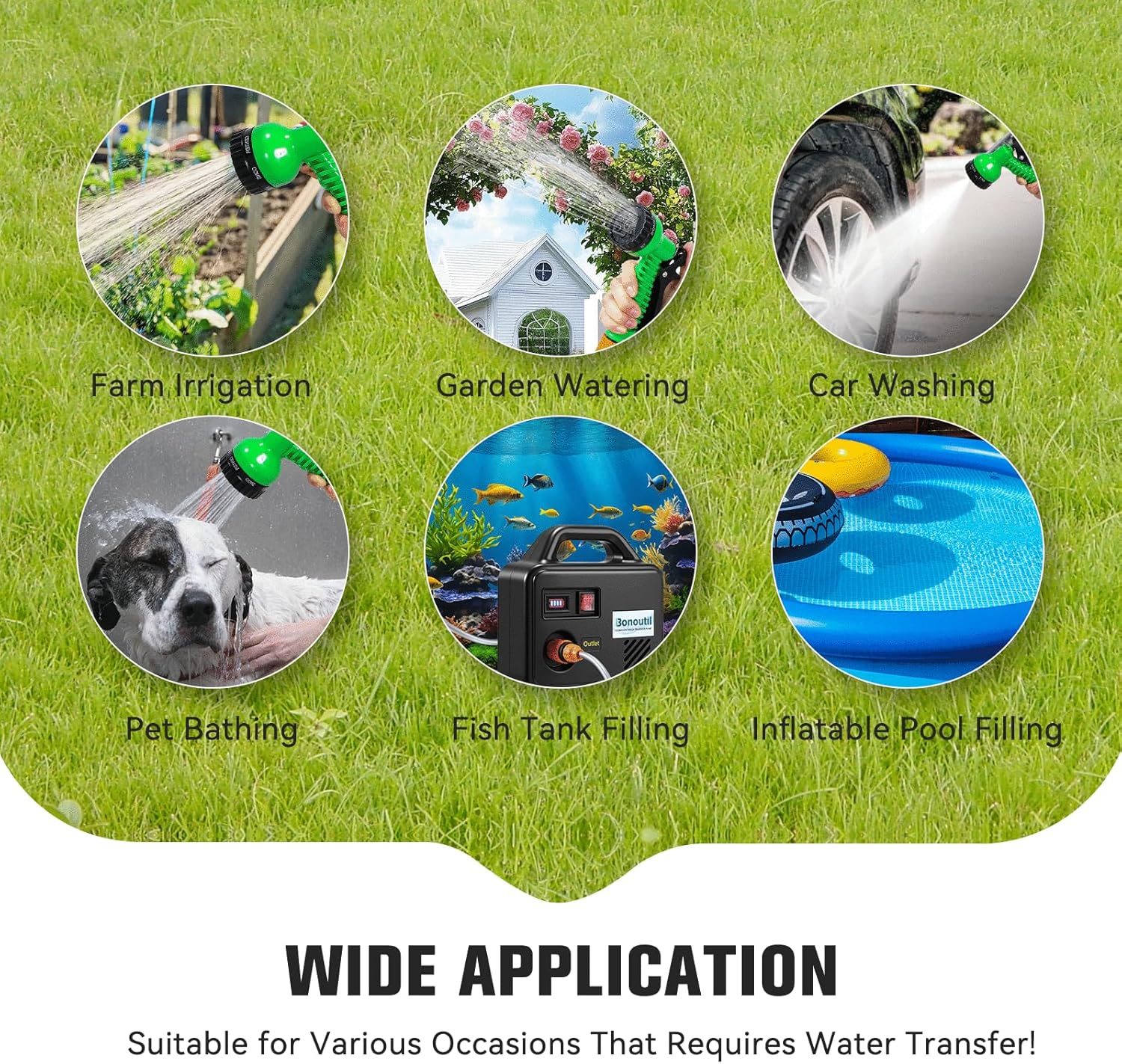 21V Battery Powered Water Pump Cordless Water Transfer Pump (Grey + 2 Batteries)