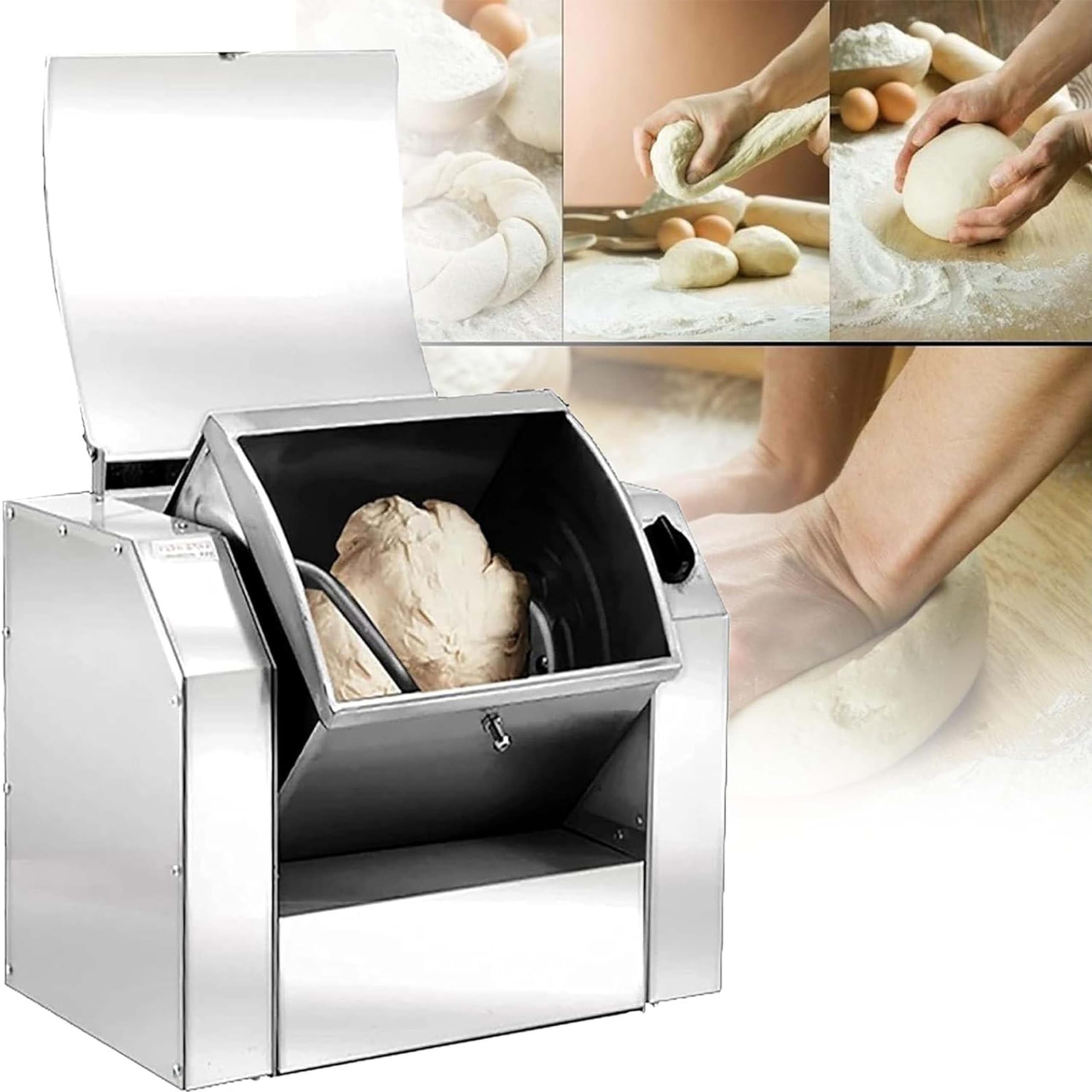 GLJTUO mixers for baking Dough Mixer Professional Stand Mixer Commercial, 5KG Kneading Flour Mixer, Electric Kitchen Food Mixer, 1500W Stainless Steel Machine with Timing Functi