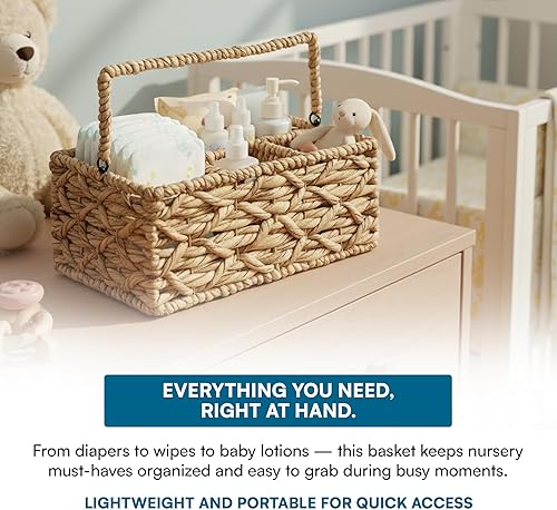 Miniatura 5 de Honey-Can-Do Cesta de mimbre multiusos de 3 compartimentos con asa, natural STO-09844 Natural Medio