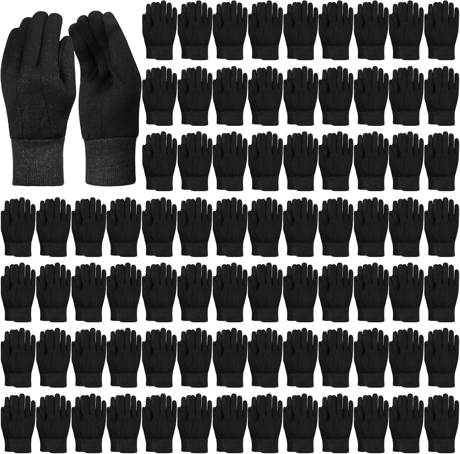 84 Pairs Jersey Winter Work Glove Adult Safe Versatile Lightweight Cotton Blend Garden Gloves for Women Men, Large