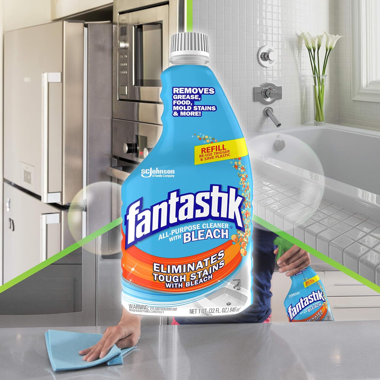 Buy Fantastik AllPurpose Cleaner with Bleach, Refill Bottle, Fresh