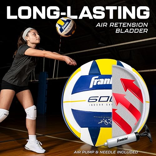 Miniatura 6 de Franklin Sports Indoor Training + Match Volleyballs - Premium 9000 + 6000 Official Size Adult + Youth Volleyballs - Composite Cover Indoor