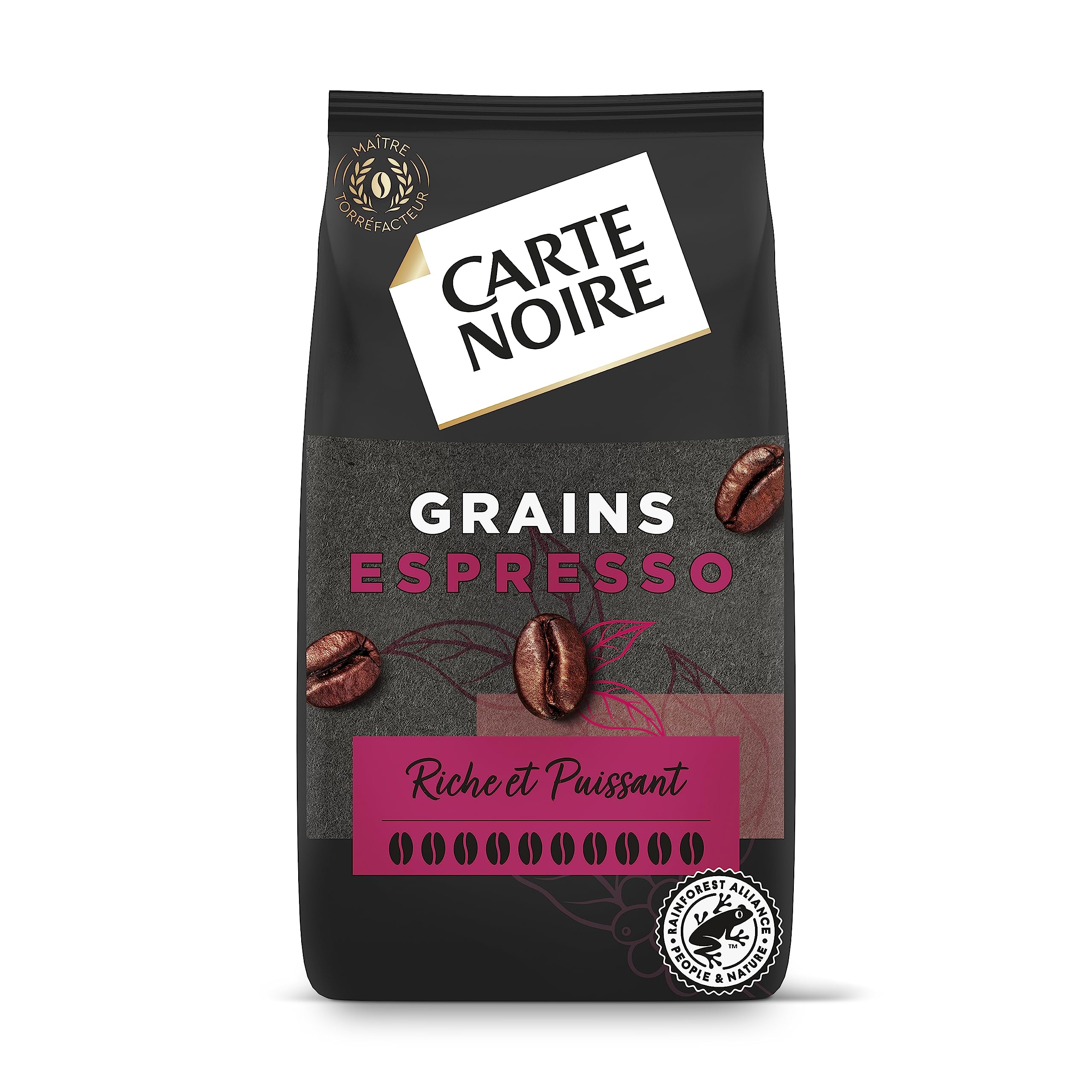 CARTE NOIRE - Café Grain Carte Noire Espresso - 100 % Arabica - Paquet de 1 kg - Fabriqué en France