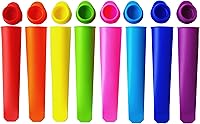 Vista 1 de Moldes de silicona para hacer paletas de hielo, 8 colores vibrantes, juego de 8