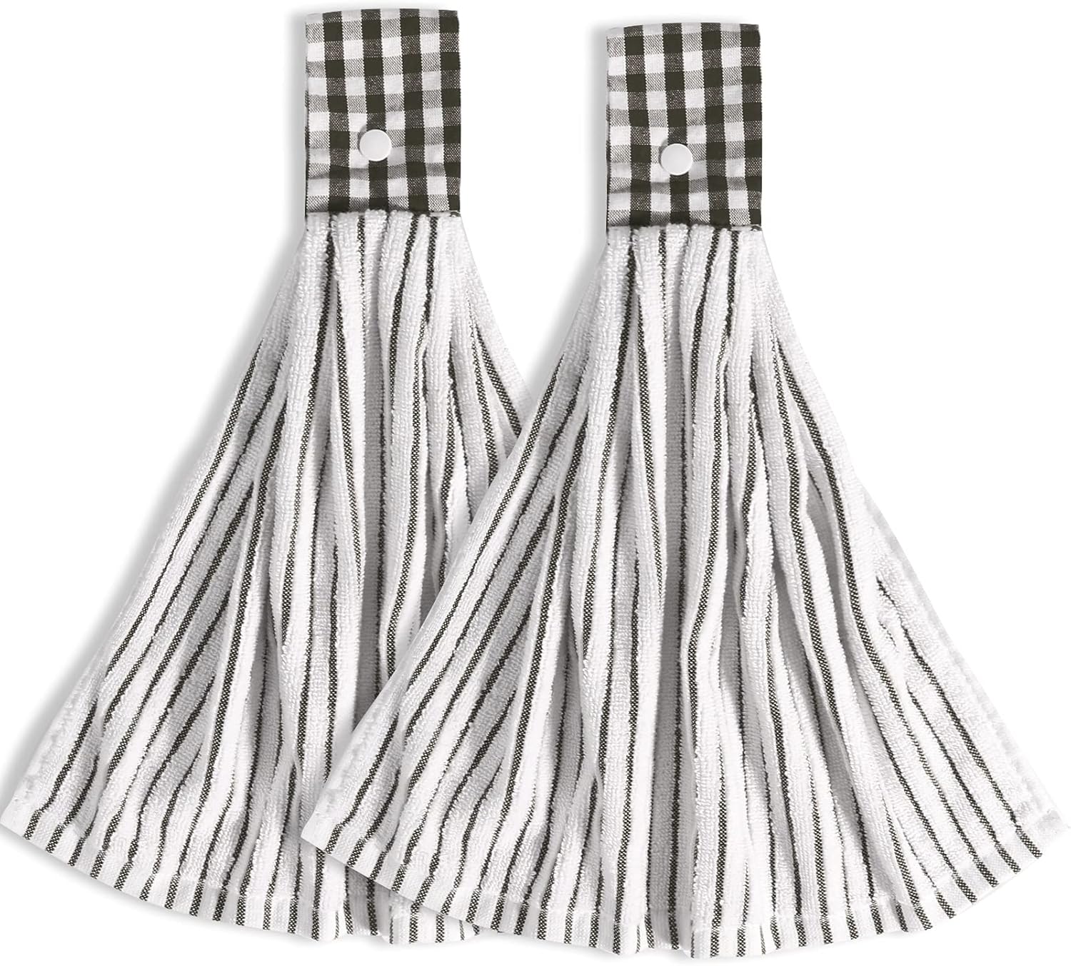 2 Pack Hanging Tie Towels, 100 Cotton Hanging Hand Towels Super
