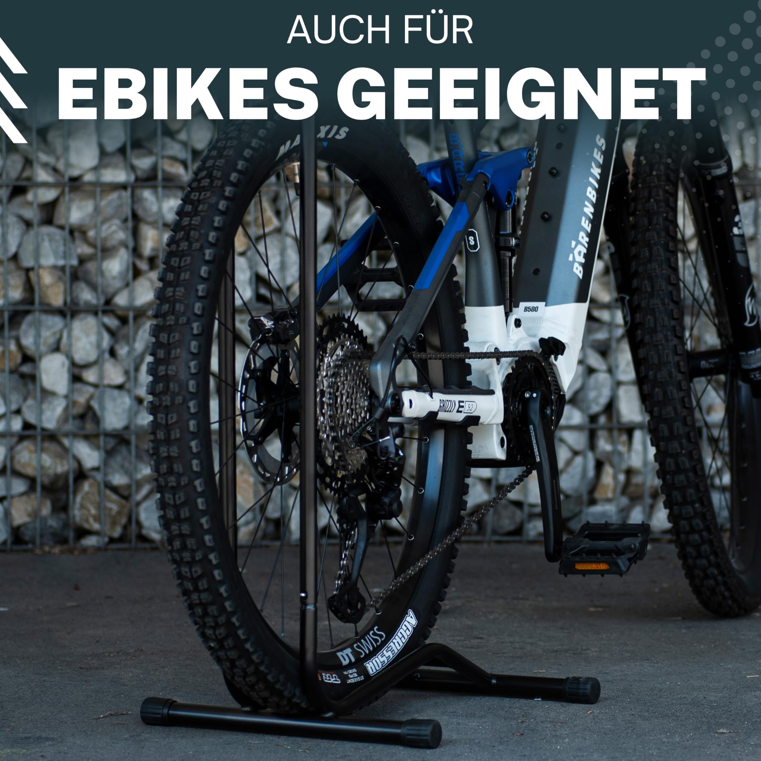 Fahrradständer Mountainbike 20-29 Zoll - MTB Fahrrad Ständer für den Boden - Fahrradhalter freistehend für Reifen bis 3 Zoll Breite