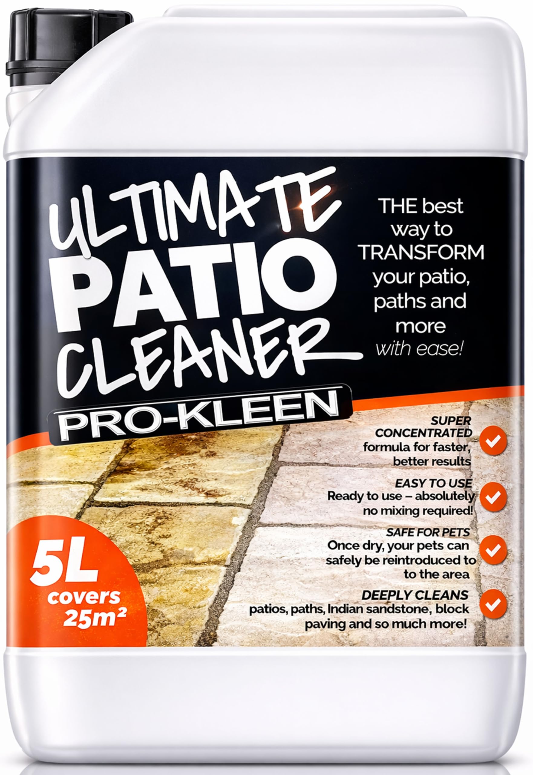 ProKleen Ultimate Patio Cleaner & Black Spot Remover - 5L - Driveway & Patio Cleaning Solution