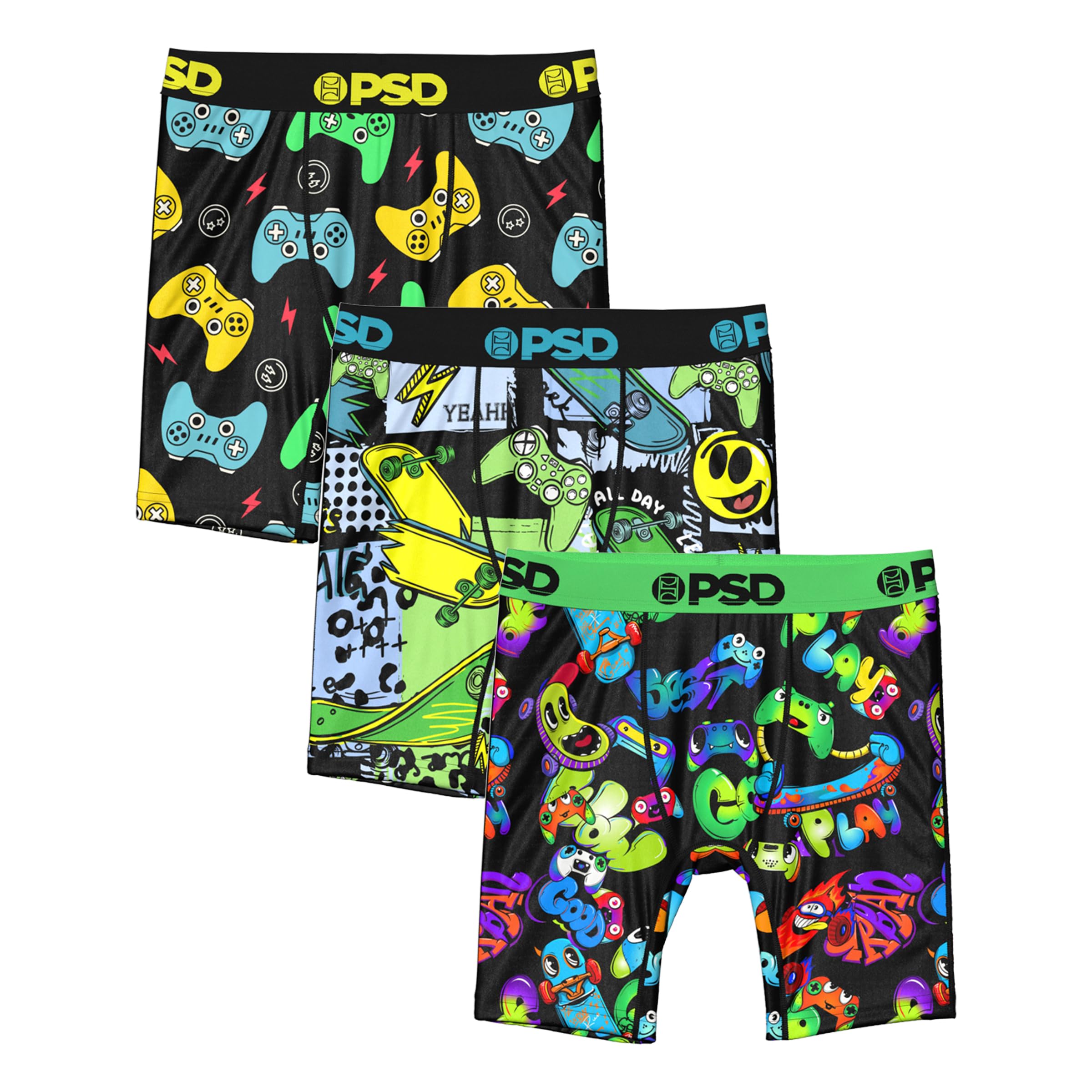 PSD Underwear Boys Boxer Briefs - Sports Gaming Comfortable Active Underwear for Boys Kids Boys Underwear Packs Singles