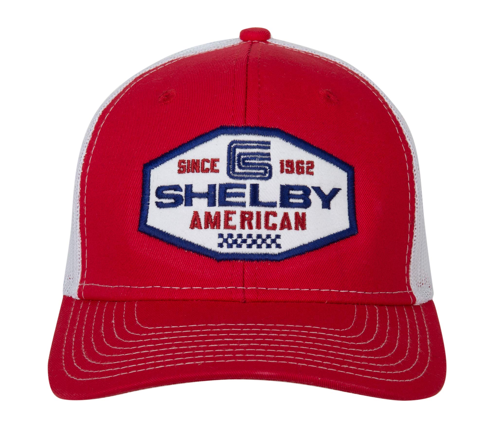Shelby American Red Trucker Hat | Officialy Licensed Shelby® Product | One-Size Fits All | Adjustable Plastic Snap Closure