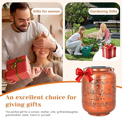 Miniatura 3 de Regalos de cumpleaños para mujeres, faroles solares de mariposa para exteriores, impermeables, decoración de jardín, luces solares colgantes de