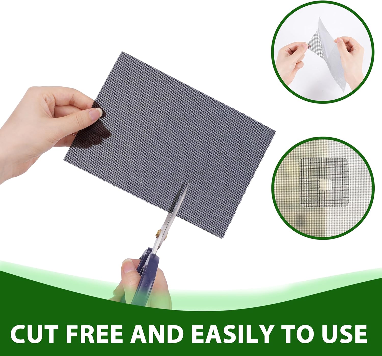 FLYZZZ Window Screen Repair Patch, 5'' x 7” Window Screen Repair Kit,Strong Adhesive 10Pc Black Window Screen Repair Kit, Big Hole Screen Patch Repair Kit