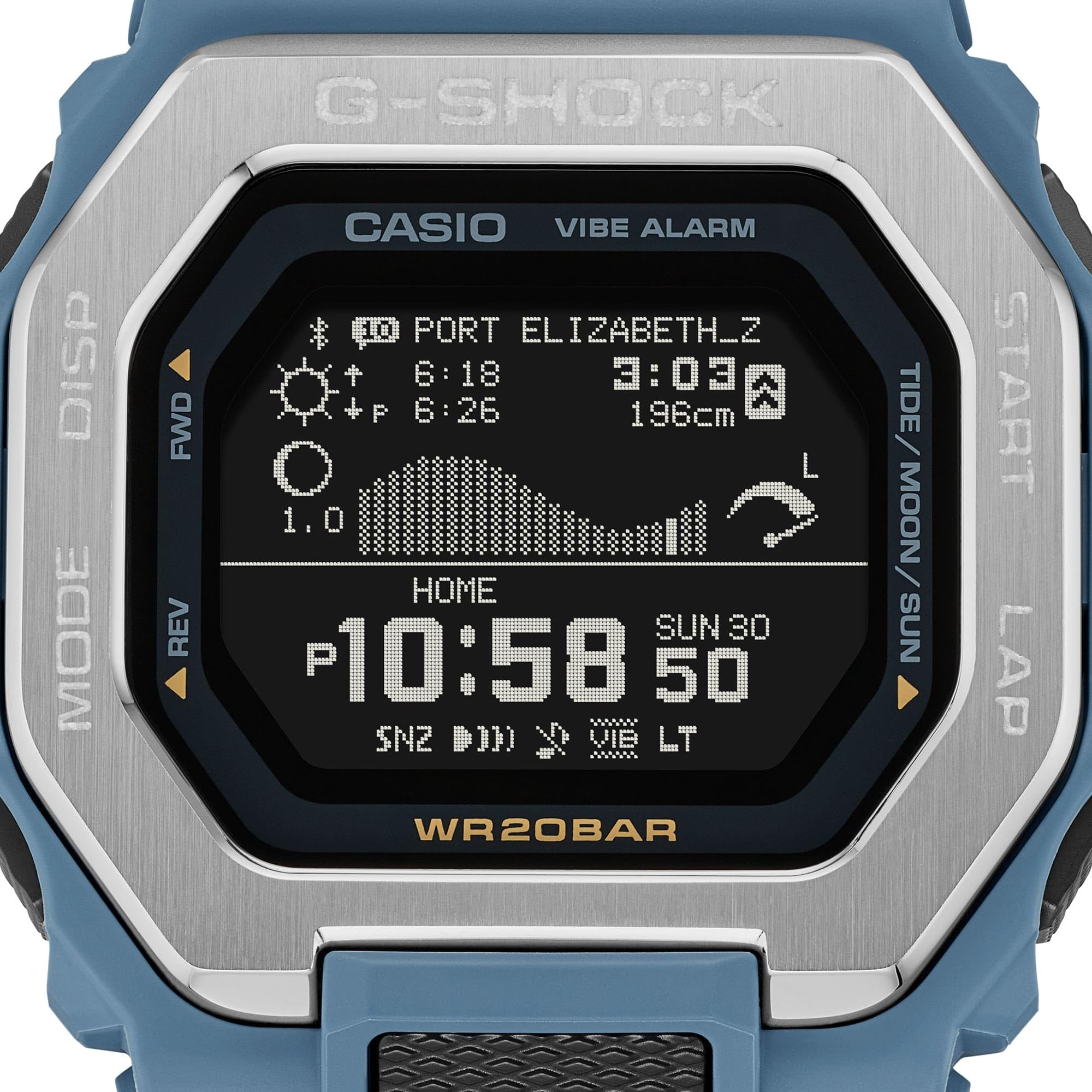 Casio G-Shock G-Lide Ocean Blue Digital Surf Watch GBX-100-2A
