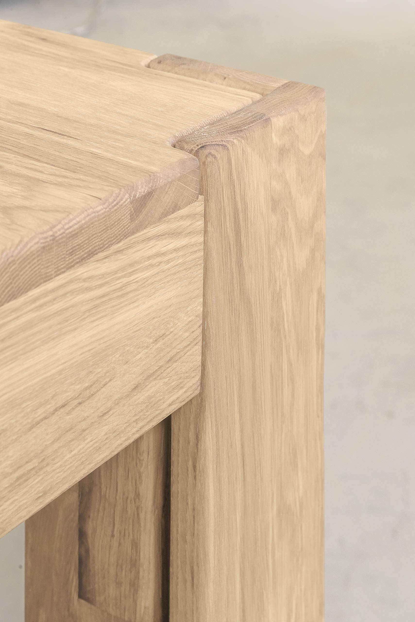 Table de Salle à Manger Extensible XL 160-280 cm en Bois Massif chêne, idéale pour Cuisine, Salon, Meubles de Style Rustique Nordique, Couleur chêne Blanchi