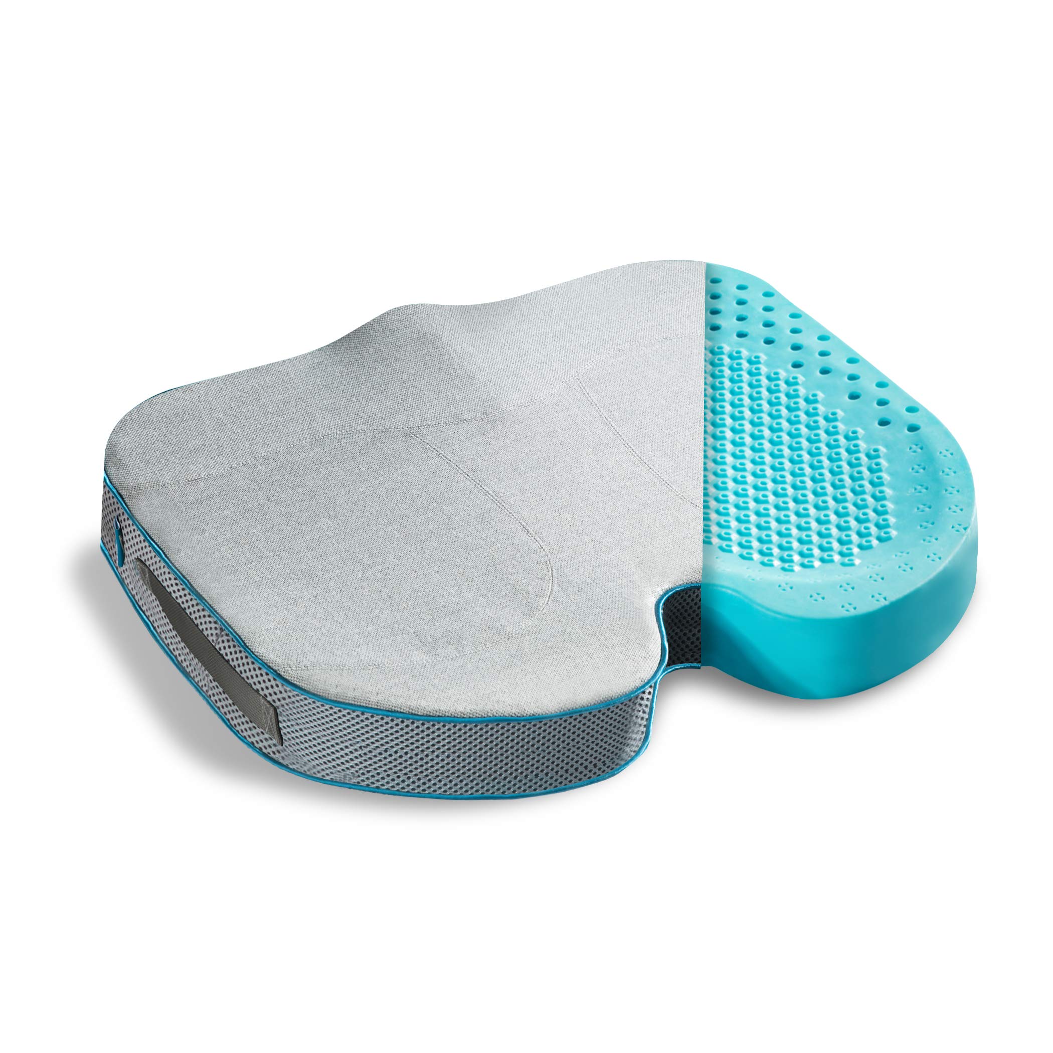 Bedsure Gel Seat Cushion for Office Chair TPE Cushion for Long Sitting Coccyx Tailbone Pain & Pressure Relief - Non-Slip C...