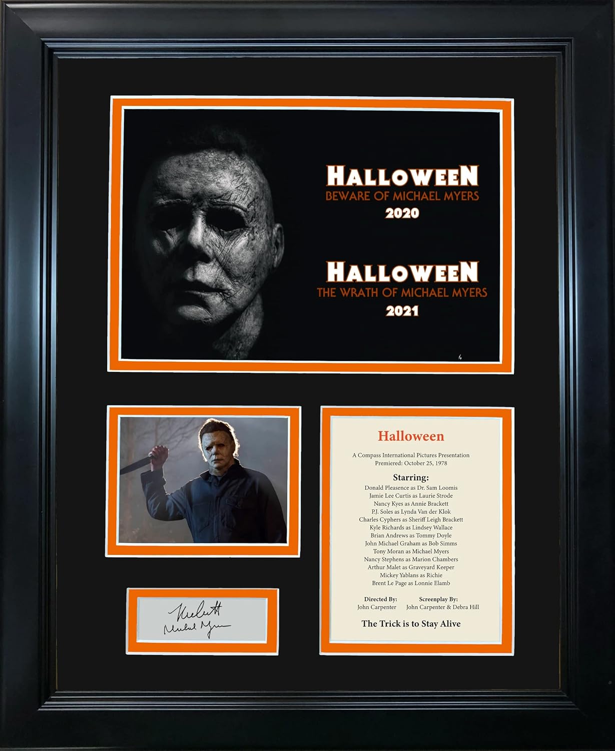 Framed Michael Myers Halloween The Night He Came Home Facsimile Laser
