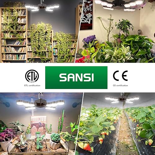 Miniatura 7 de SANSI Luz LED de crecimiento, PPF 96 umols LED de espectro completo, lámpara de cultivo de plantas de 60 W con lente óptica para alto PPFD, perfecta