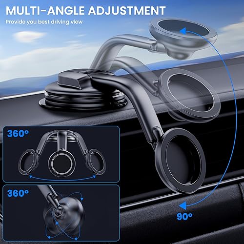 Miniatura 4 de Soporte para automóvil Magsafe, imanes fuertes y perfil bajo: soporte magnético para teléfono para salpicadero de automóvil, parabrisas universal,