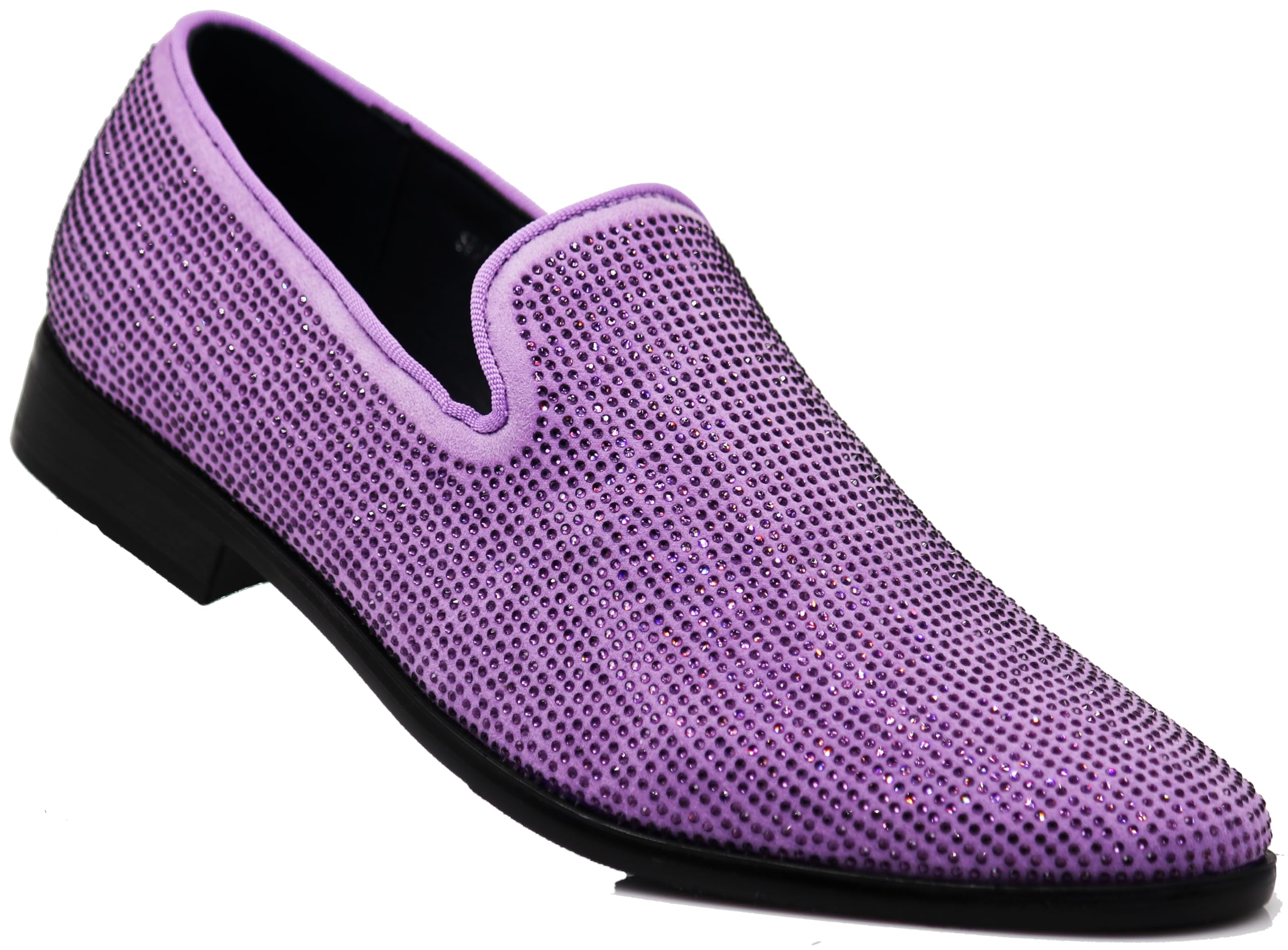 SPK26 Men's Vintage Velvet Rhinestone Designer Dress Loafers Slip On Shoes Classic Tuxedo Dress Shoes