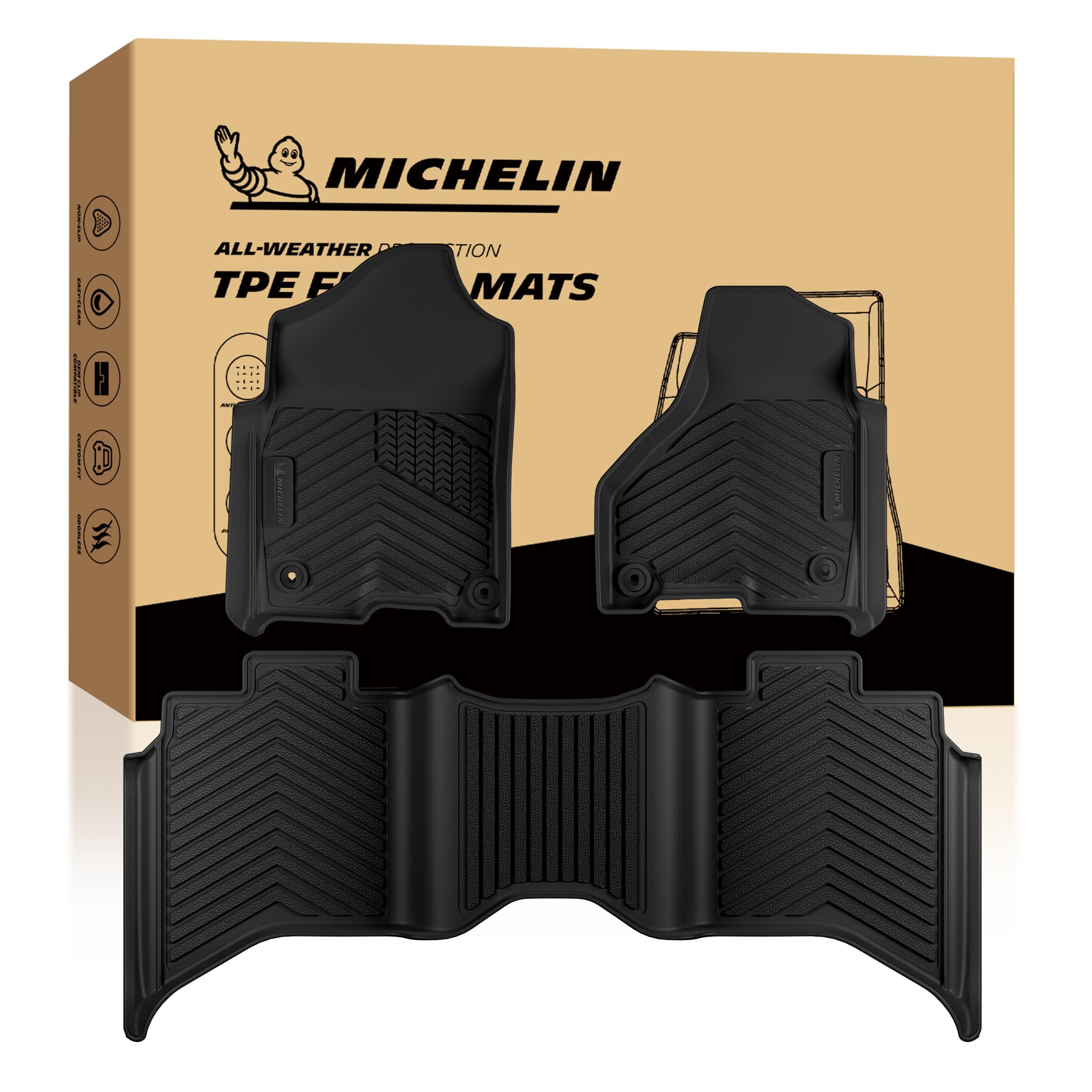 Michelin Vehicle Mats for 2013-2018 Ram 1500/2500/3500 Crew Cab Bucket Seat