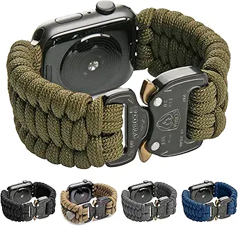 KORDIZ Explorer - Paracord Apple Watch Band - Made in USA - Compatible with Apple Watch Ultra & Series 8/7/6/5/4/3/2/1/SE - 49mm 45mm 44mm 42mm - with Buckle Quick Release