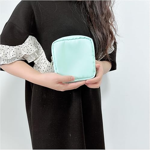 Miniatura 7 de Bolsa de maquillaje, bolsa de letras de chenilla, bolsa de nailon con cremallera para cosméticos, bolsa de almacenamiento de artículos de aseo de