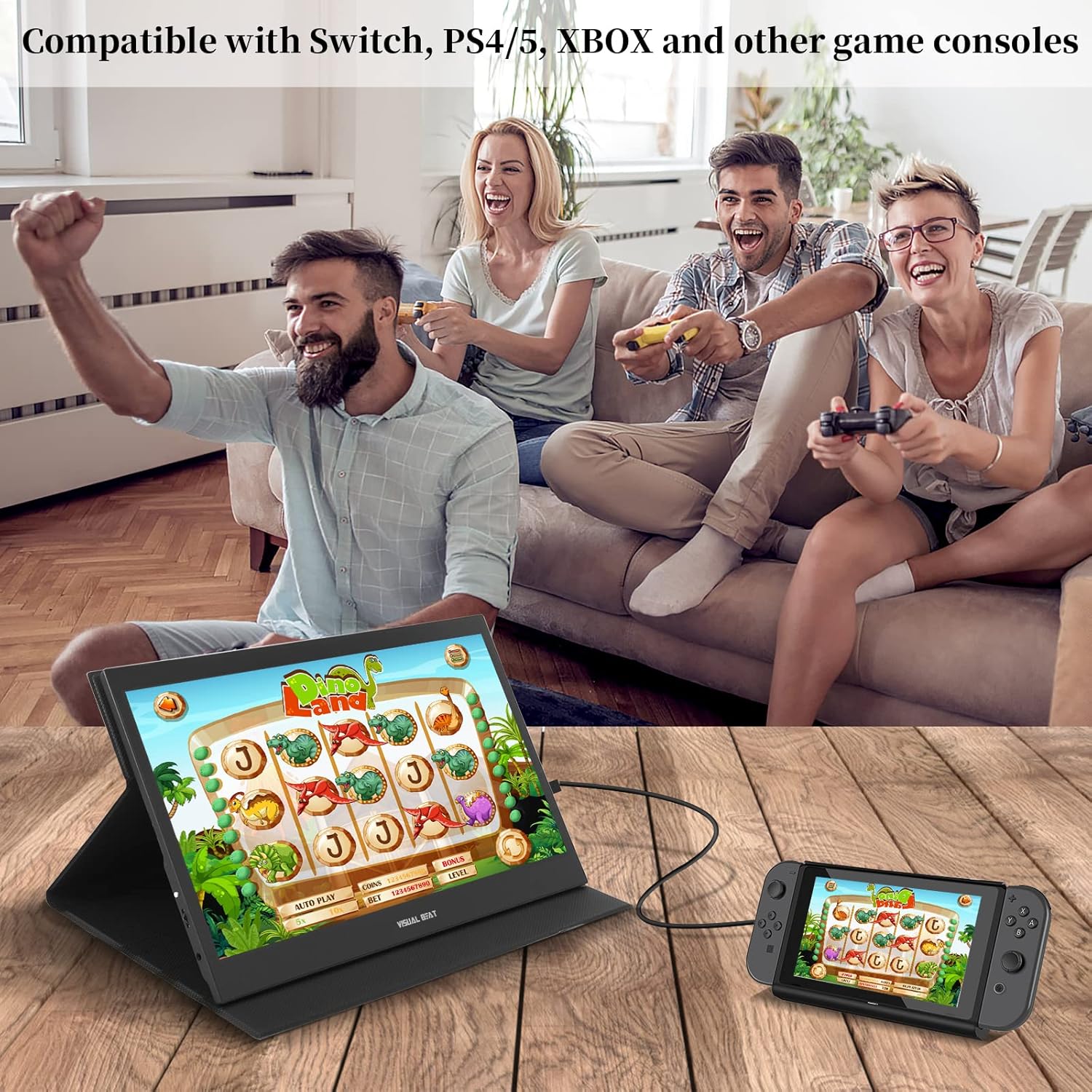 13.3” Portable USB Type-C Monitor Touchscreen, 1080P FHD, IPS, 100% DCI-P3, 10-Point Touch External Screen with Premium Smart Cover Dual Speakers for Laptop,PC,Mobile Phone,Mac,Surface,Xbox,PS4,Switch - Image 6