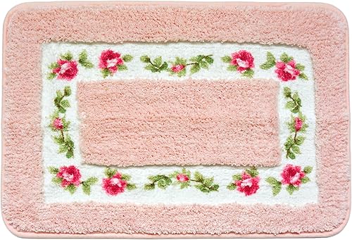 QMEAKMONY Alfombra romántica con diseño de rosas y flores, suave, cómoda, absorbente y antideslizante, perfecta para dormitorio, sala de estar, QMEAKMONY Alfombra romántica con diseño de rosas y flores, suave, cómoda, absorbente y antideslizante, perfecta para dormitorio, sala de estar,