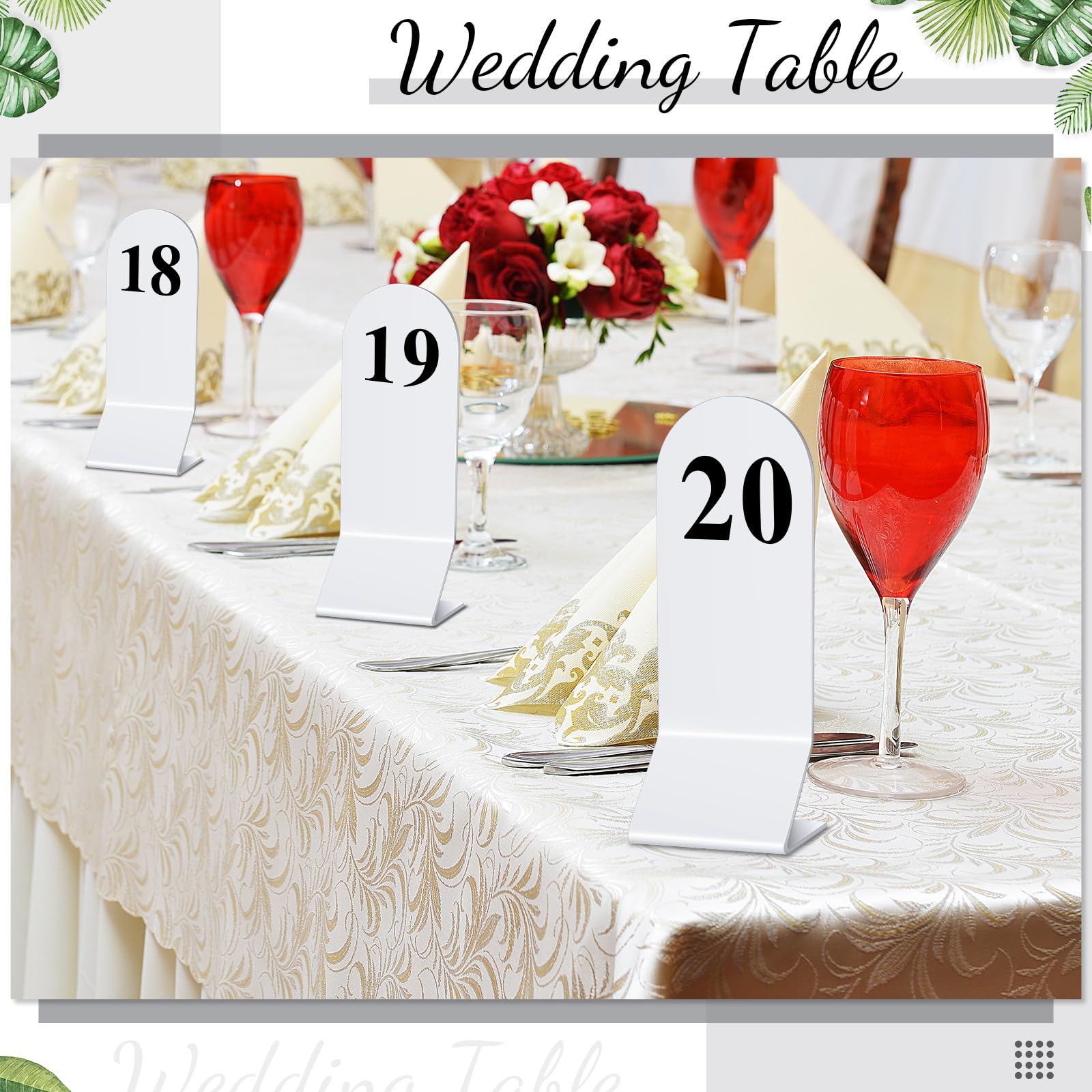 25 Numéros De Table En Acrylique Noir - Double Face - Pour Mariage, Fête, Banquet - 1 à 25
