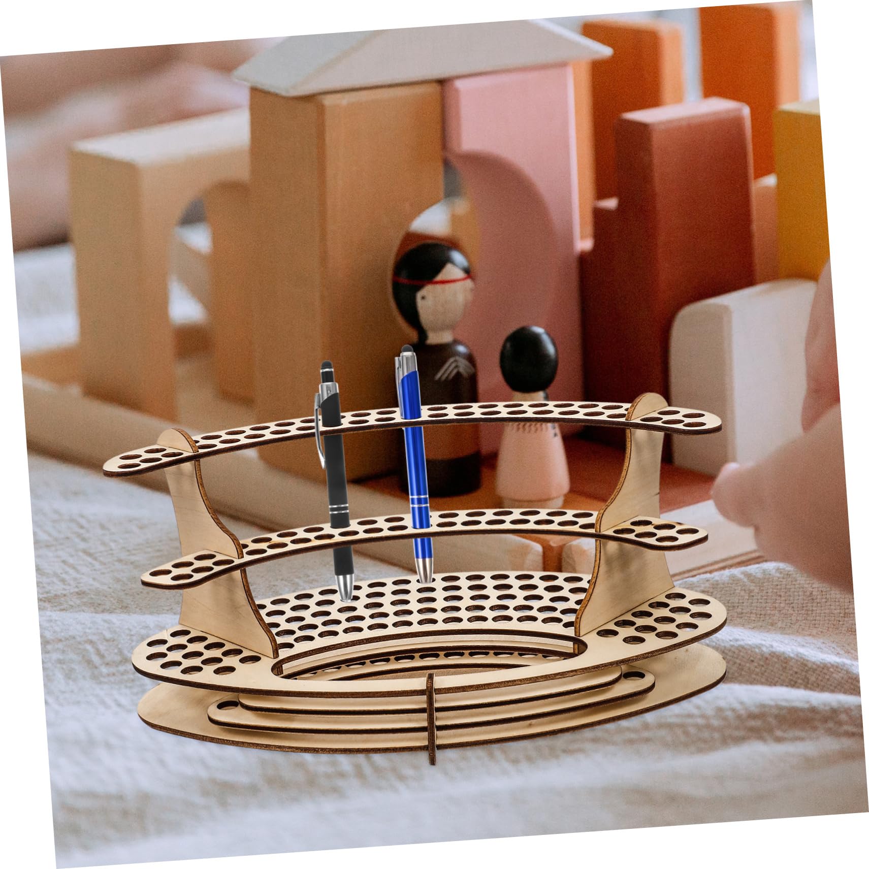 Angoily 5 Pezzi Portapenne Scrivania in con Scomparti Multipli Organizer per Penne e Matite Stand per Cancelleria Supporto Spazioso e Facile Assemblare per Scuola e Ufficio