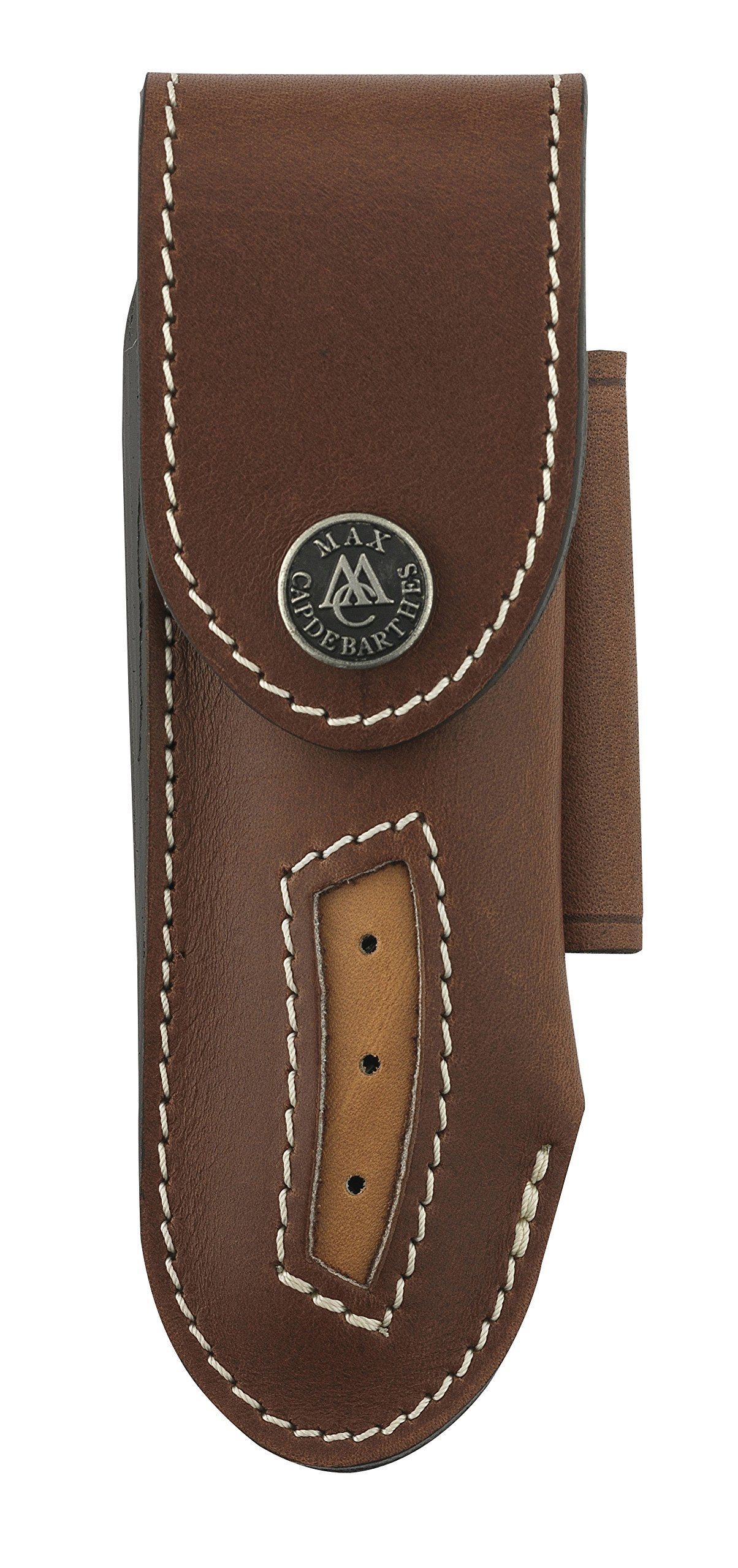 49812 Etui « T » Cuir pérou, Port horiz/verti. pour modèles « Le Thiers » et Laguiole jusqu'à 12 cm de Manche.