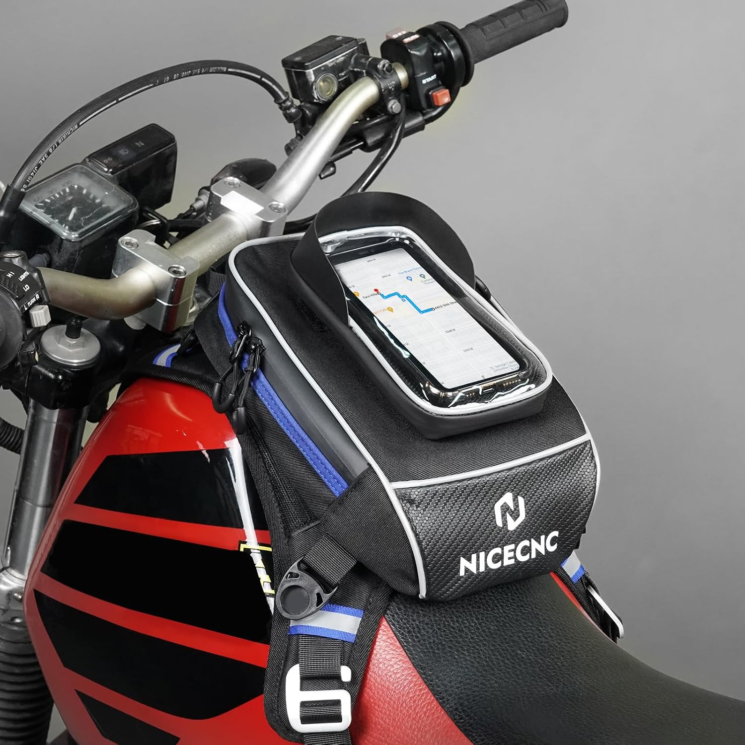 Bolsa para tanque de motocicleta NICECNC negra pequeña miniatura 1