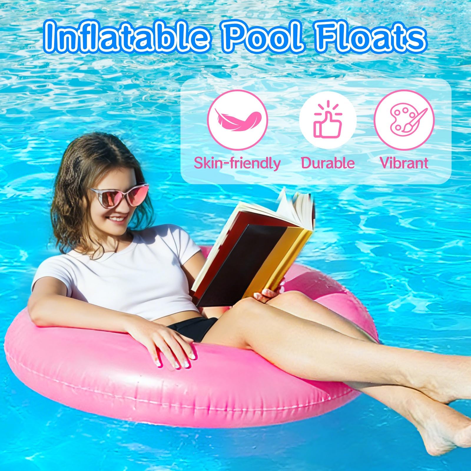 Galleggiante gonfiabile per piscina, 71 cm, per adulti, per spiaggia, piscina, feste di addio al nubilato
