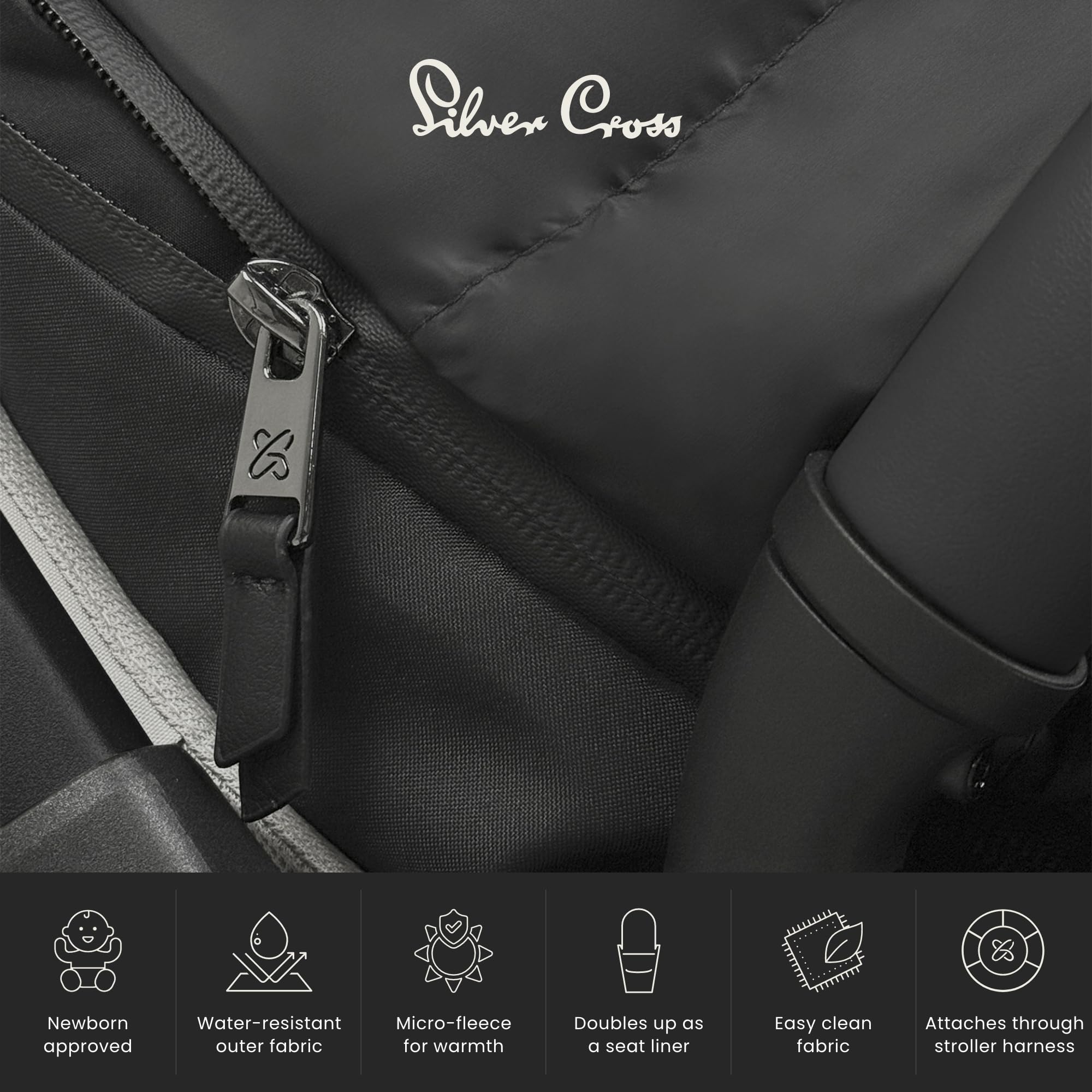 Silver Cross S - Chancelière universelle - Compatible avec toutes les poussettes Silver Cross - Clic 2, Jet 5, Pop 2