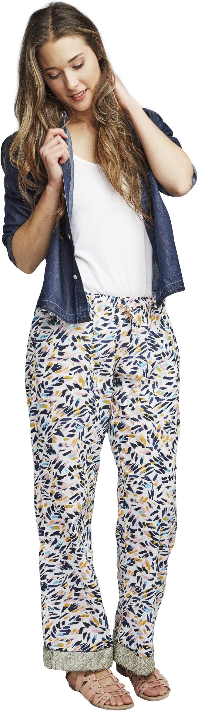 Sudara Womenโs Pajamas Prasanna Print PUNJAMMIES, Cotton Sleepwear, Boho Loungewear Pants - Ethically Made, Comfortable
