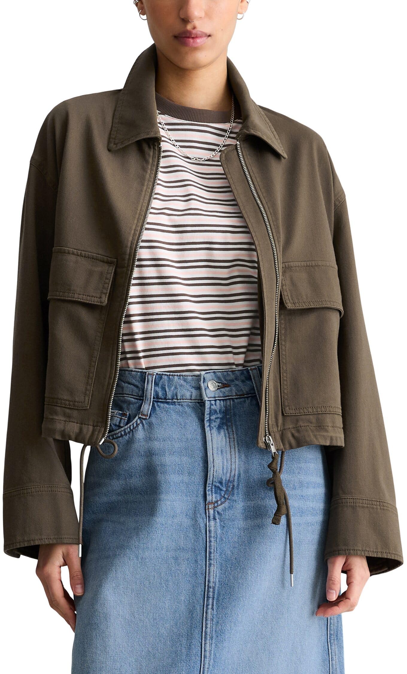 Marc OߴPolo Denim Damen Übergangsjacke cropped Twill-Jacke