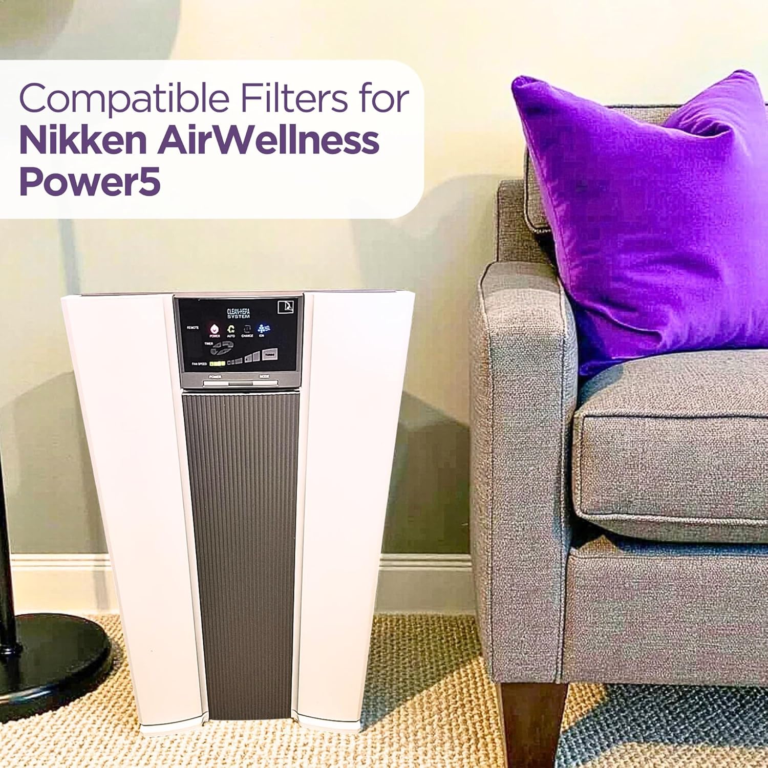 Air Wellness Power 5 Filter for Nikken Air Filter 1389, Compatible Replacement for KenkoAir Purifier, Multi-Layer Design for Fresh Indoor Environment, Durable & Easy to Replace
