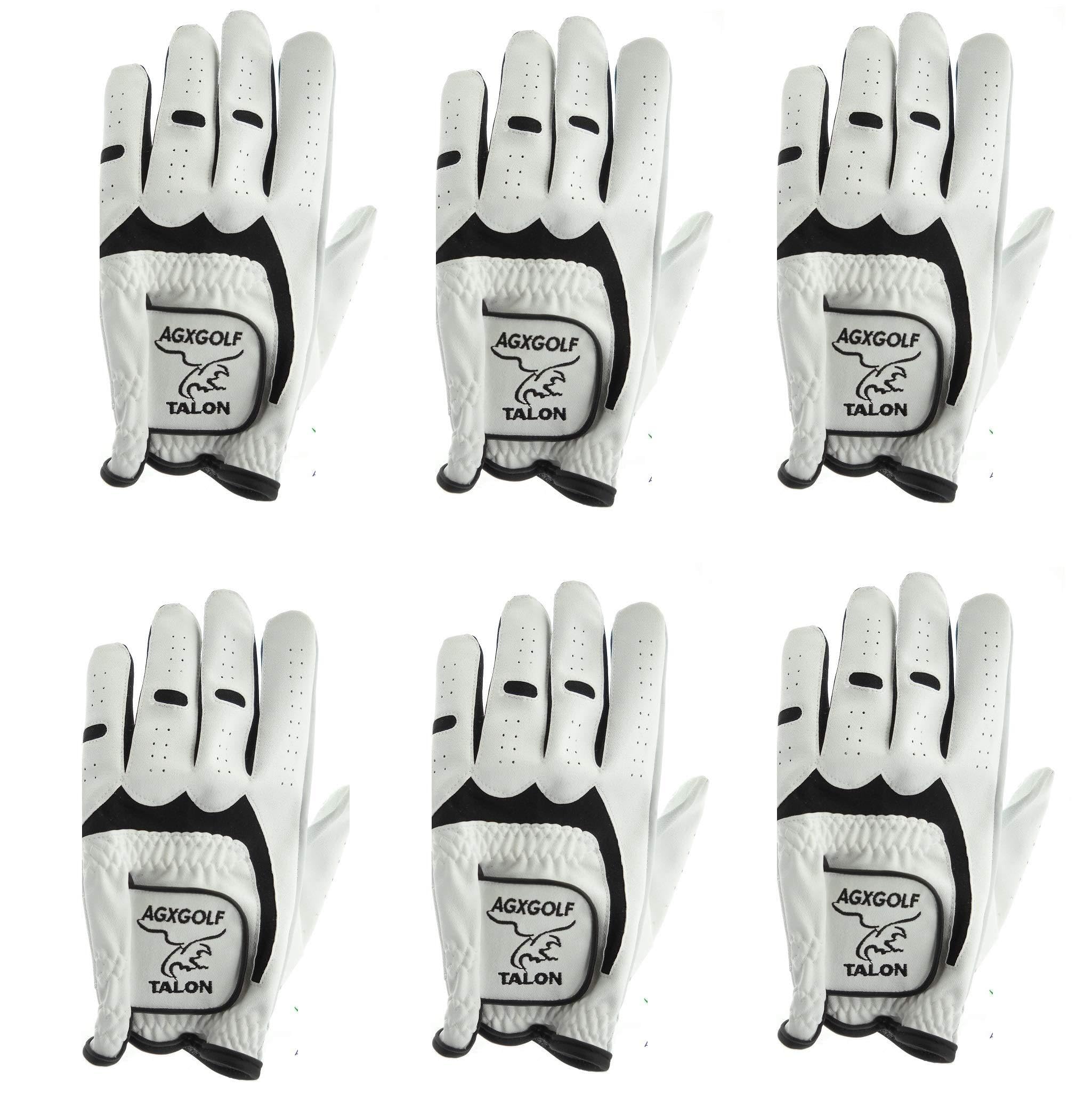 6 Pack!! AGXGOLF Talon Cadet Large Cabretta Leather Golf Gloves (Intech Style) for Men Who Golf Right Handed (6 Pack) in Stock