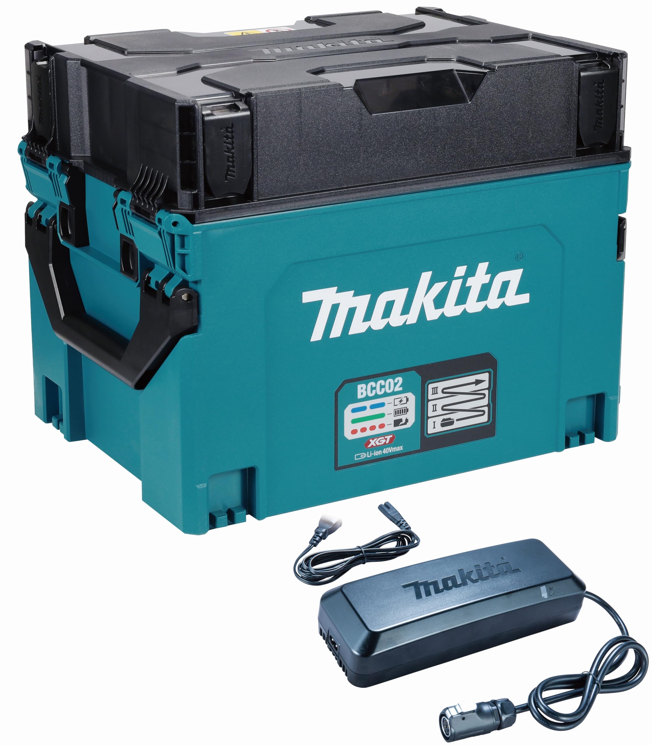 Makita Akku-Ladekoffer Akku-Ladekoffer; BCC02, 40V max., 12 Steckplätze, XGT-Kompatibel